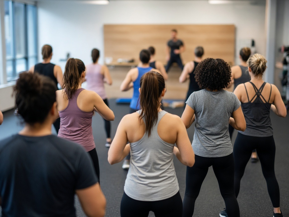Fitness class in progress