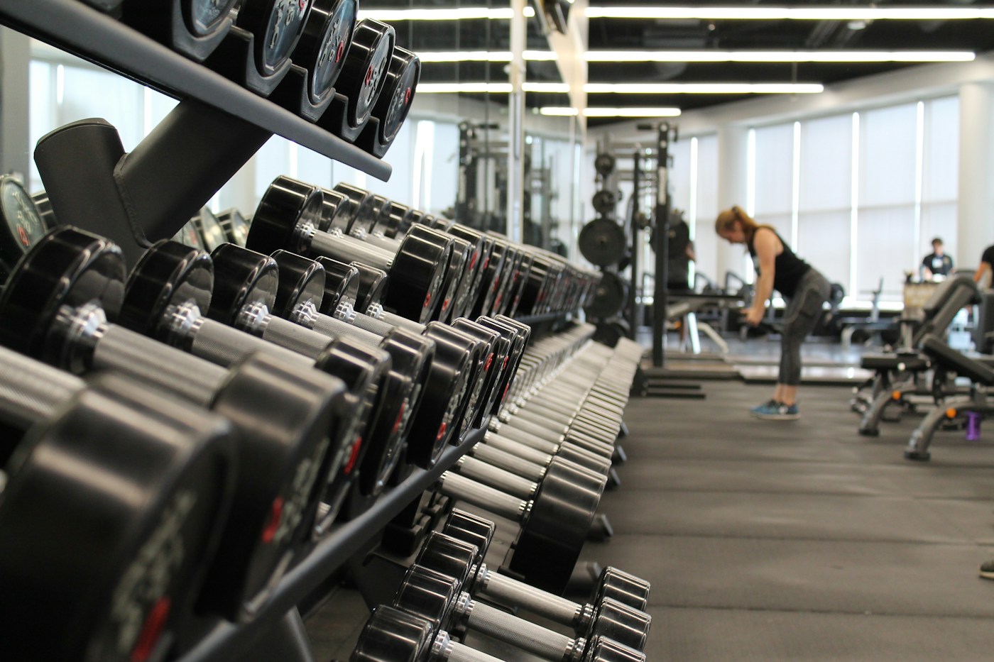 Gym equipment in a training space; illustrative fitness imagery
